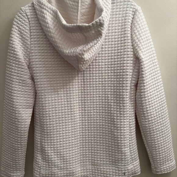 NOBULL  white full zip waffle knit jacket with hood size xs - Picture 4 of 5